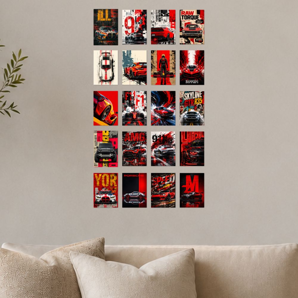 20-Piece Supercar & JDM Poster Set