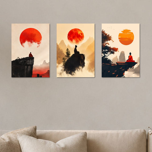 Zen Meditation Wall Art Set of 3