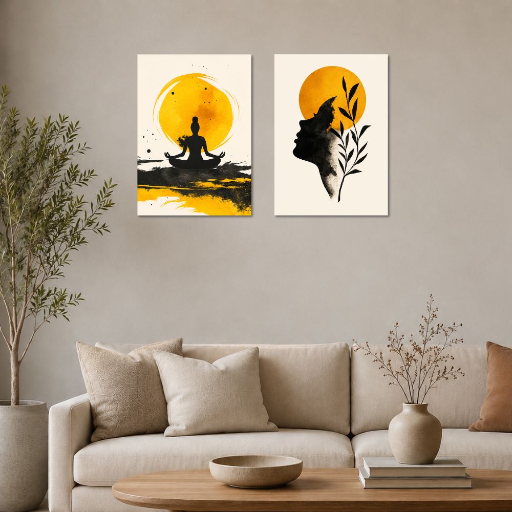 Minimalist Boho Wall Art Poster Set of 2